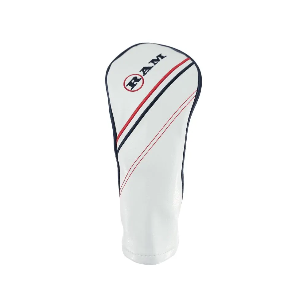 Ram FX Golf Club Headcovers For Hybrid Recuse Woods, White 3 Ram FX Golf Club Headcovers For Hybrid Recuse Woods, White