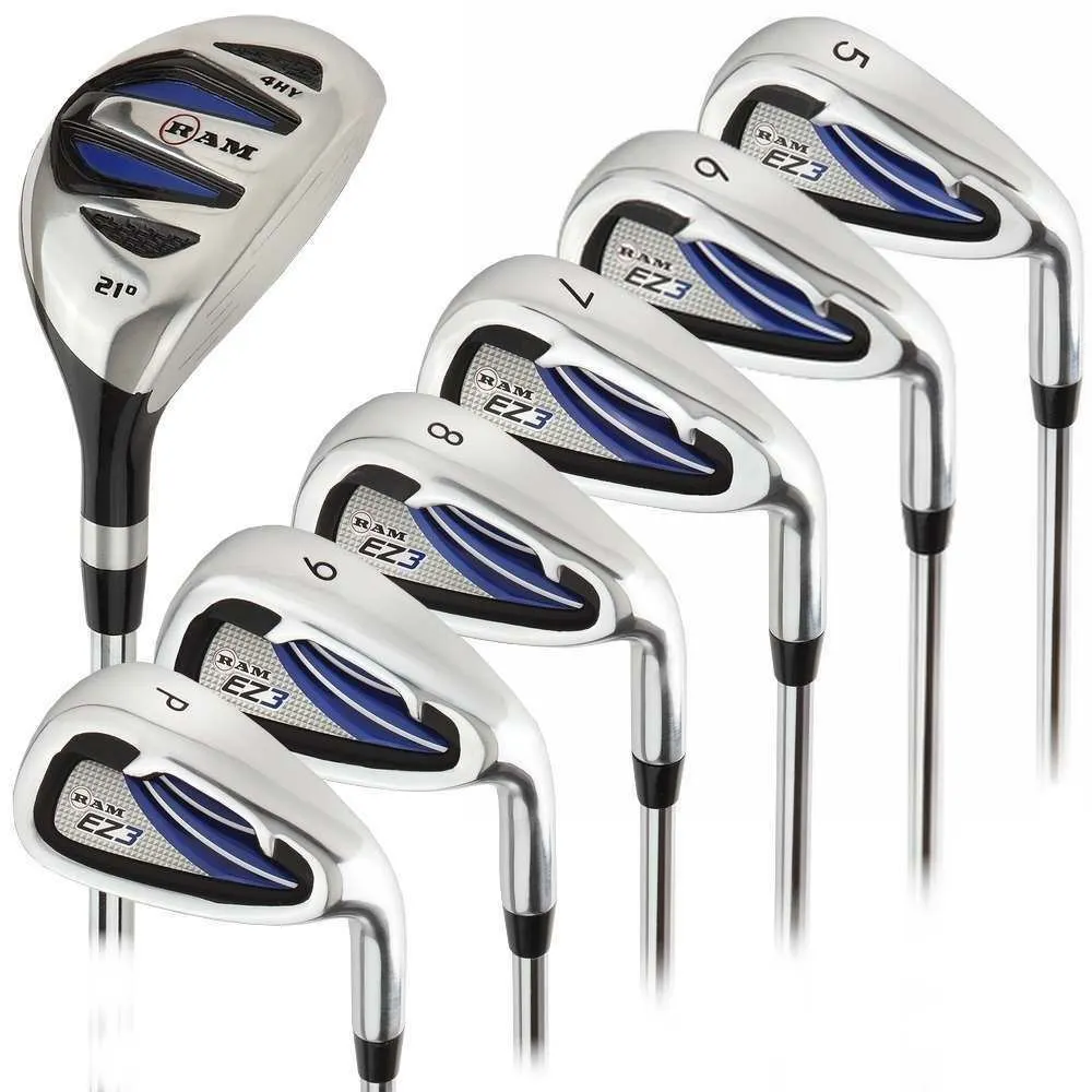 Ram Golf EZ3 Mens Right Hand Iron Set 5-6-7-8-9-PW - FREE HYBRID INCLUDED 3 Ram Golf EZ3 Mens Right Hand Iron Set 5-6-7-8-9-PW - FREE HYBRID INCLUDED