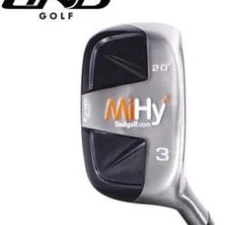 Lind Golf MiHy Square BLACK Left Hand Hybrid Rescue Wood, Graphite Shaft, Regular Flex