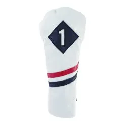 Clubs Shop 14 Ram Golf Premium Vintage Style PU Leather Headcovers, Retro White, Driver