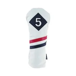 Ram Golf Premium Vintage Style PU Leather Headcovers, Retro White, 5 Wood
