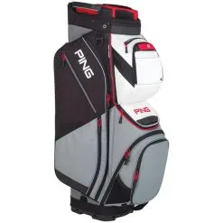 Ping Pioneer 191 Cart Bag Silver/White/Scarlet