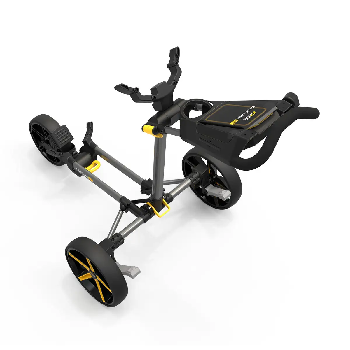 PowaKaddy 2022 DXL Lite Fast Fold Push Cart Yellow Trim 4 PowaKaddy 2022 DXL Lite Fast Fold Push Cart Yellow Trim - Image 2