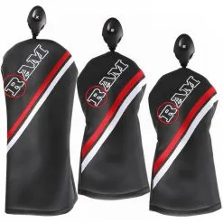 Ram FX Golf Club Headcovers For Driver, Woods, Black (1-3-5)