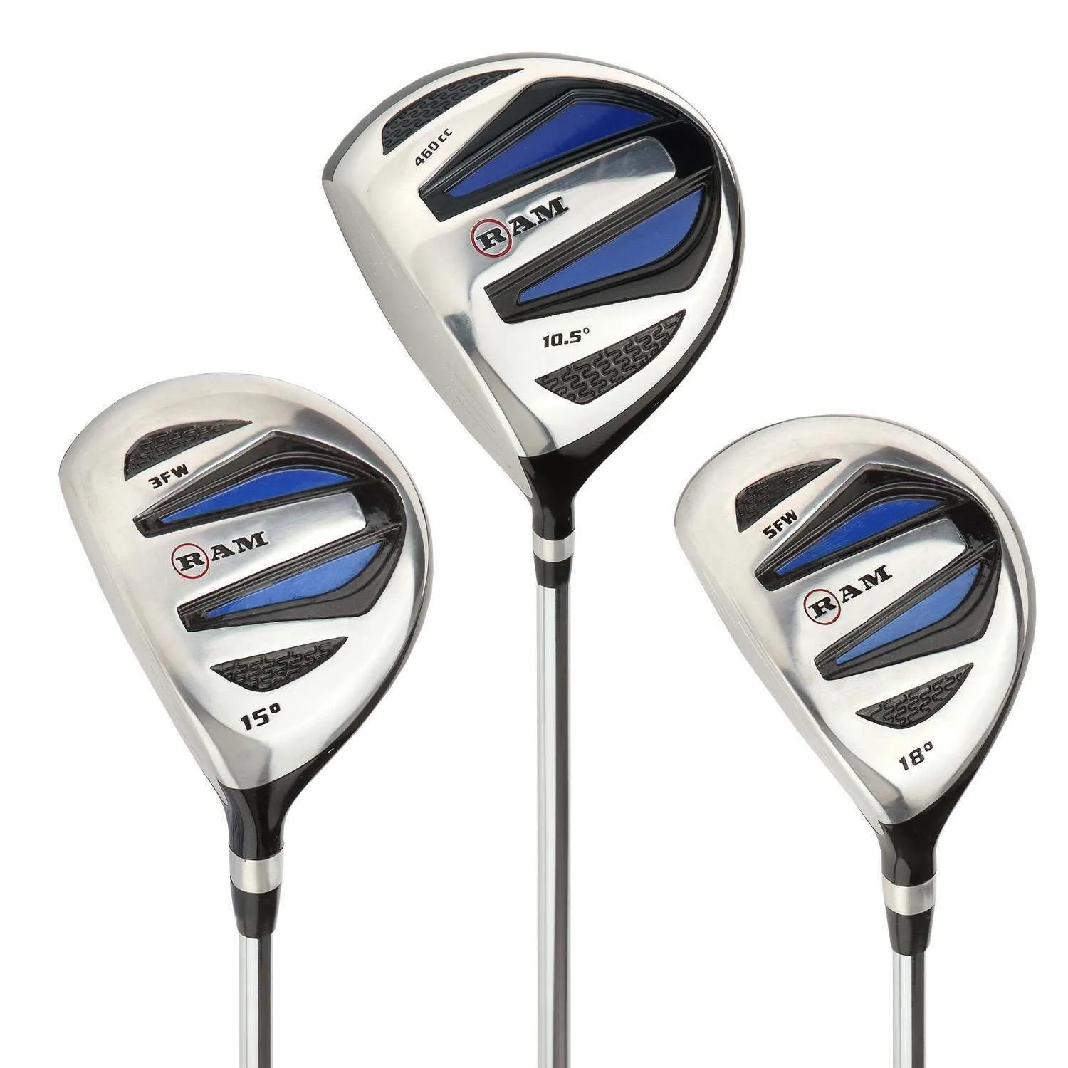 Ram Golf EZ3 Mens Steel Wood Set Lefty - Driver, 3 & 5 Wood -Headcovers Included 3 Ram Golf EZ3 Mens Steel Wood Set Lefty - Driver, 3 & 5 Wood -Headcovers Included