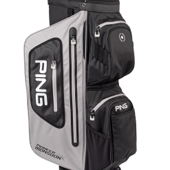 Ping Pioneer Monsoon 201 Cart Bag- Light Grey - Black-White