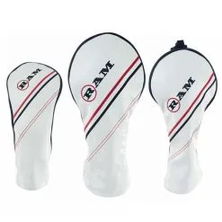 Ram FX Golf Club Headcovers For Driver, Woods And Hybrid, White (1-3-X)